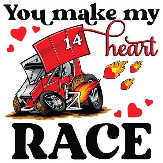 Custom You Make My Heart Race Tee